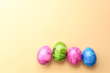 eggs on pastel background. easter background
