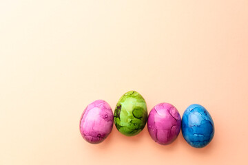 eggs on pastel background. easter background
