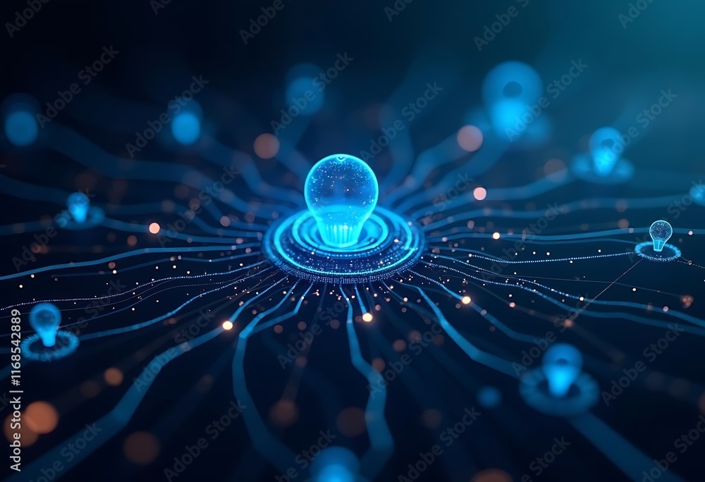Poster technology network background connection cyber space ai generative