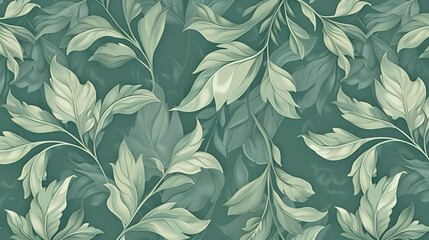 Fototapeta premium sage leaf seamless pattern wallpaper