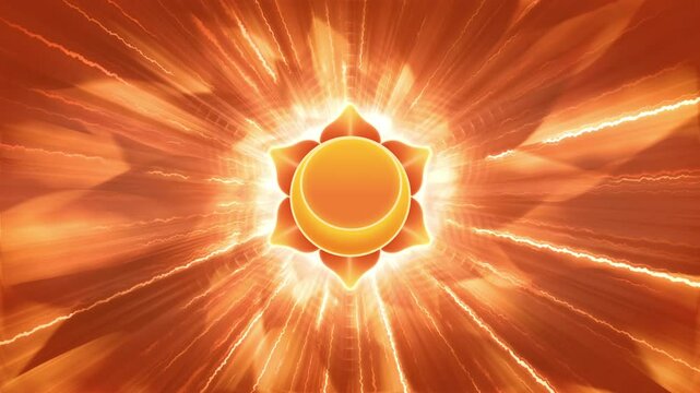 Svadhisthana Sacral Chakra Abstract Orange Six Petalled Lotus Animation