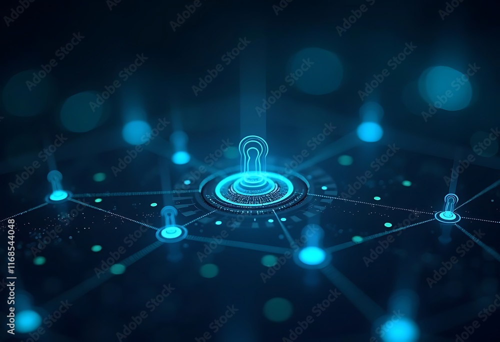 Poster technology network background connection cyber space ai generative