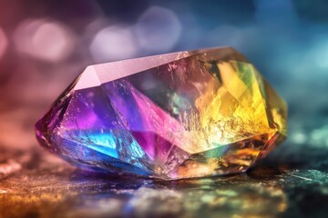 Rainbow Quartz Crystal Gemstone Displays Vibrant Colors