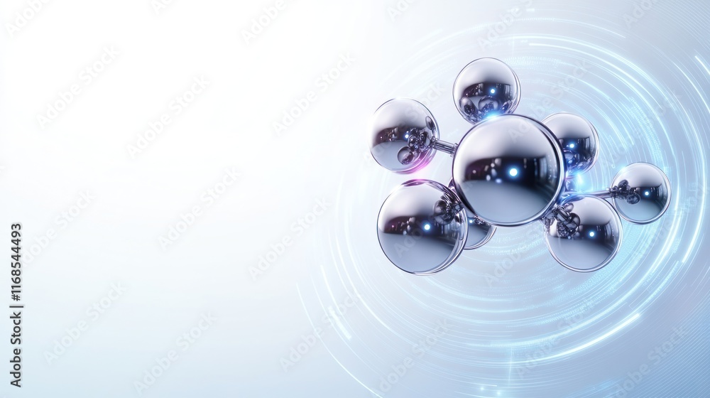 Aufkleber abstract representation of molecular structures in a futuristic design.
