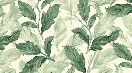 Fototapeta premium sage leaf seamless pattern wallpaper