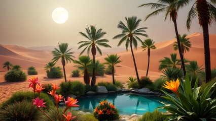 palm trees in the sunset