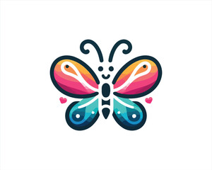 Colorful Butterfly Logo Design Vector Illustration.