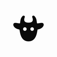 Cow face animal icon vector sign
