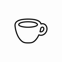 Hot coffee cup icon vector sign