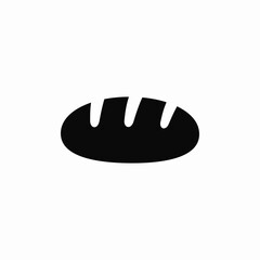 Fresh bread bakery food loaf icon vector sign
