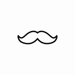 Gentleman mustache facial hair style icon vector sign