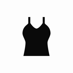 Black tank top womens clothing icon vector sign
