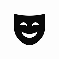 Theater comedy drama mask entertainment icon vector sign