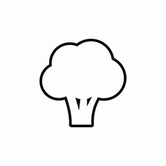 Fresh broccoli vegetable healthy food icon vector sign