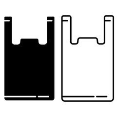 plastic bag icon, simple flat style, illustration, logo sign symbol pictogram template, for ui or ux isolated on white for mobile app, editable