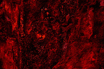 Abstract Texture of Fiery Lava Rock With Intense Red and Orange Tones