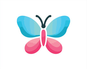 Naklejka premium Butterfly Logo Design Icon Vector Illustration.