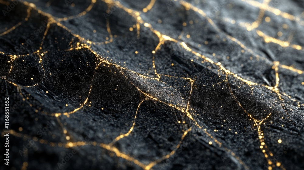 Wall mural abstract representation of neural connections glowing in a dark environment