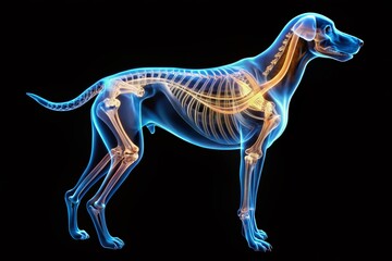 Dog X-Ray Lateral View: Veterinary Anatomy & Medicine Stock Photo