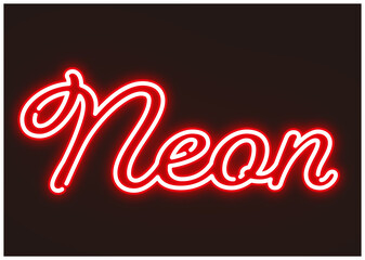 Retro Red Neon Text Design
