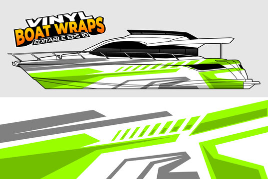 Graphic boat vinyl wrap sticker design
