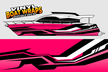Graphic boat vinyl wrap sticker design