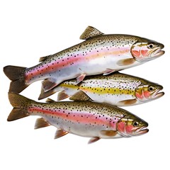 Naklejka premium Rainbow Trout isolated on a white background
