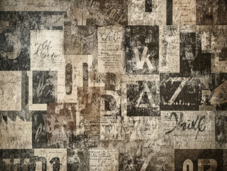 A collage of old newspaper clippings with the letters L, O, D, and Z