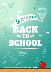 Back to school poster, education background