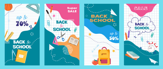Back to school Stories template for social media, apps, print.