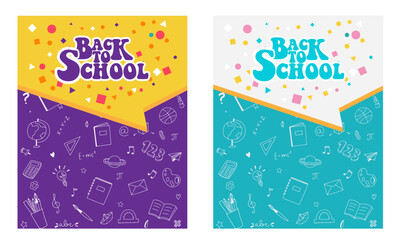 Back to school information pages set. Education template of flyer, magazines, posters, book cover, banner. Exam infographic concept background. Layout illustration templat