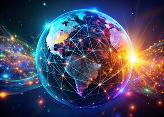Futuristic Global Network Sphere: Interconnected Technology & Innovation