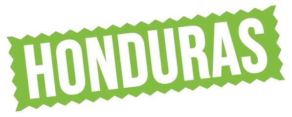 HONDURAS text written on green stamp sign.