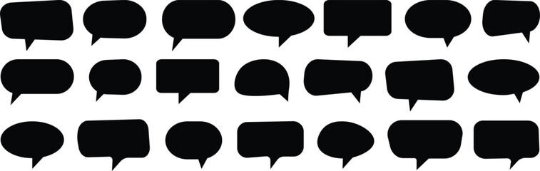Speech Bubble set. Collection of black speech bubbles. Speech bubble comic. Empty comic speech bubbles set. Speech bubble, speech balloon, chat bubble vector collection. Talk bubble