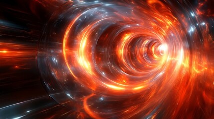 Obraz premium Abstract fiery swirling tunnel of light and energy