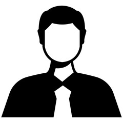 Man profile and people silhouette. Avatar profile icon in silhouette style isolated on transparent background