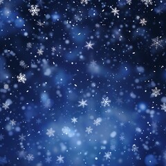 Obraz premium abstract snowflakes falling against dark blue sky winter background