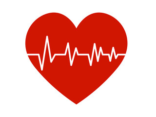 Heartbeat icon vector illustration EPS 10. Heart, pulse symbol.Heart rate. heart rhythm, electrocardiogram icon. House building symbol colorful flat icons on white background.