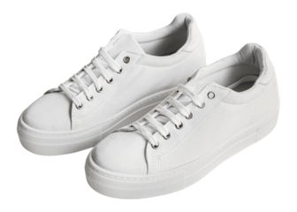 White canvas sneaker mockup png woman's shoes