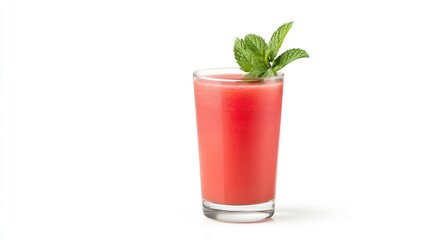 A refreshing pink drink garnished with mint leaves.