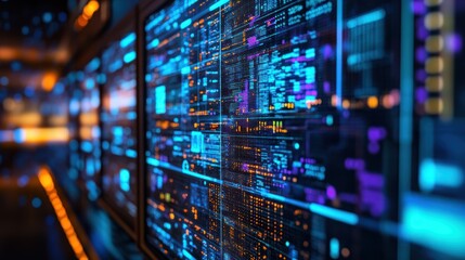 Futuristic digital data screen.