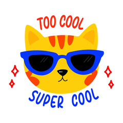 A flat sticker of super cool cat wearing glasses

