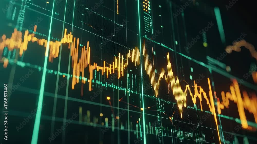 Poster dynamic analysis of data trends in finance through vibrant graphs and technology