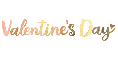 Valentine's Day lettering, colorful watercolor style, festive design, romantic theme, celebration of love.