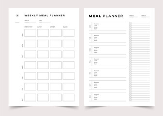 Meal Planners Template, Modern Planner Template Set