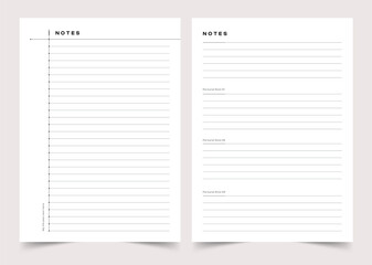 Daily Notes Design, Personal Planner Layout