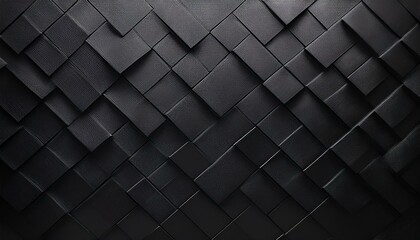 Fototapeta premium Abstract Black Geometric Pattern with Textured squares, cubes