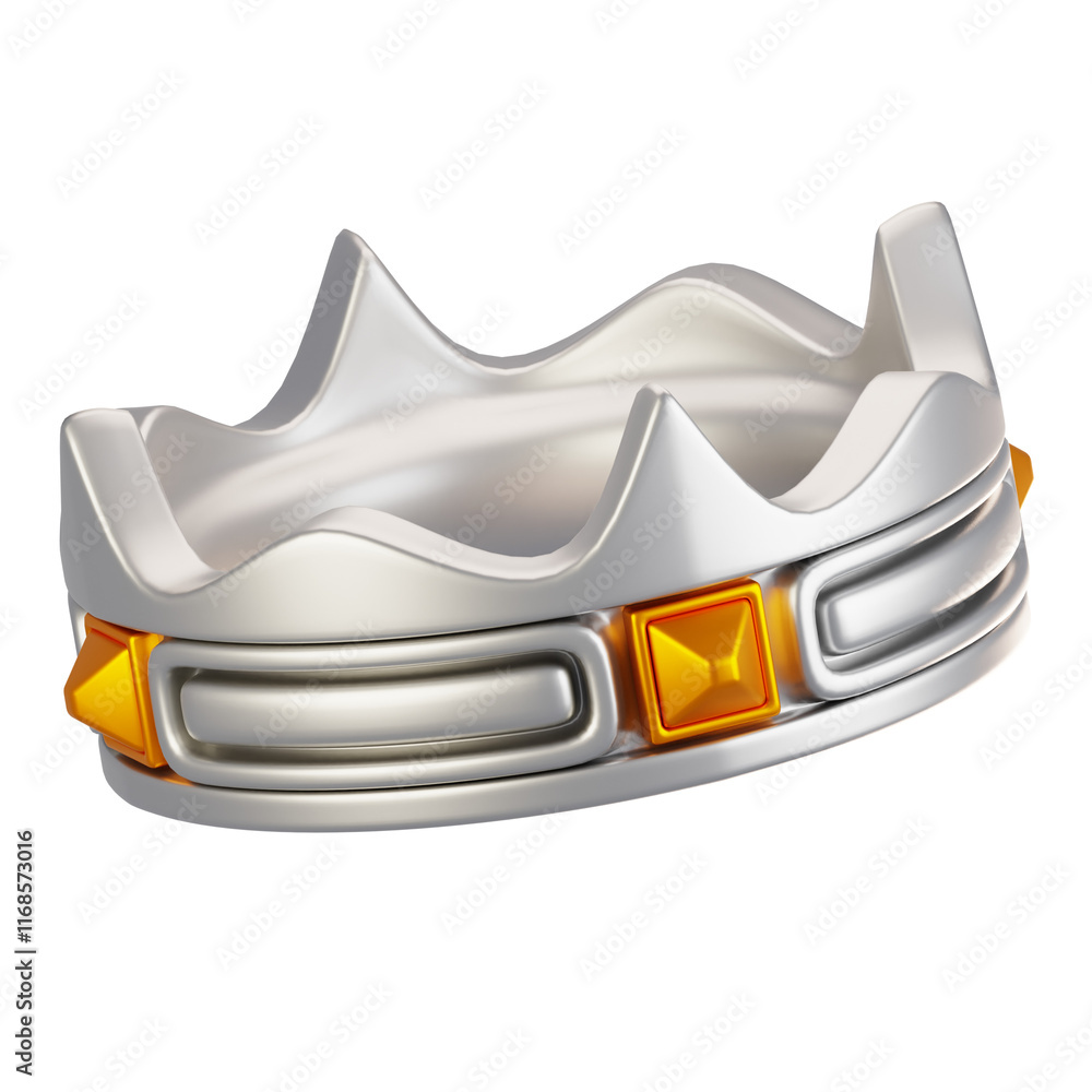 Poster 3d rendering adventure game icon concept. 3d render crown icon