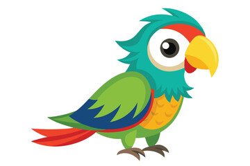 cute parrot  against clean silhouette color illustration wihte background B.eps © farzana