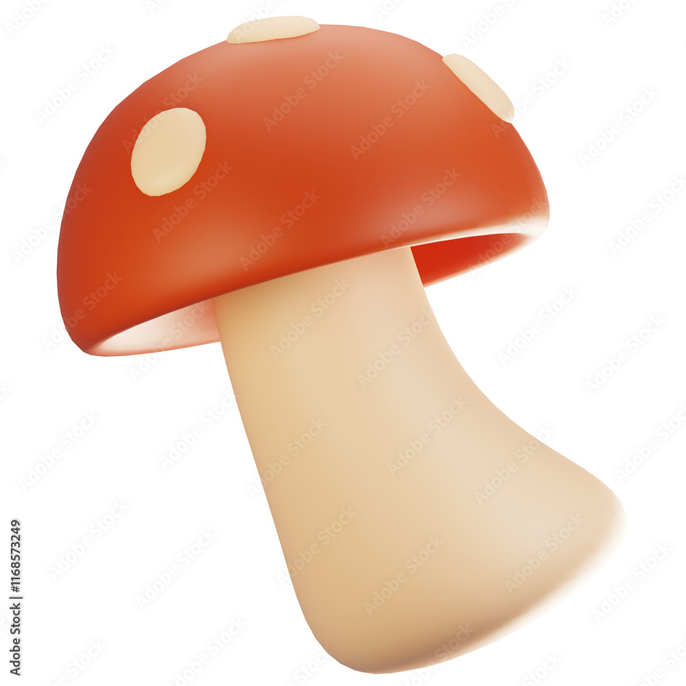 Aufkleber 3d rendering adventure game icon concept. 3d render mushroom icon